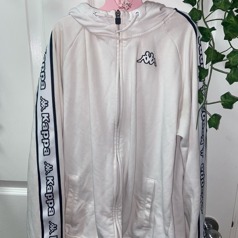 Kappa White Zip-Up Hoodie